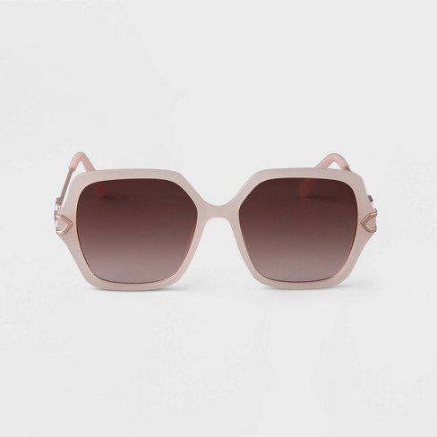 Women's Oversized Square Matte Sunglasses - A New Day™ Ivory : Target