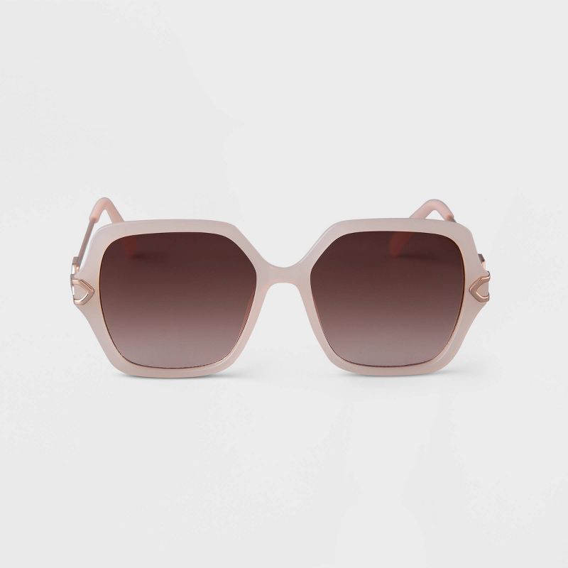 Women&#39;s Oversized Square Matte Sunglasses - A New Day&#8482; Ivory, 1 of 6