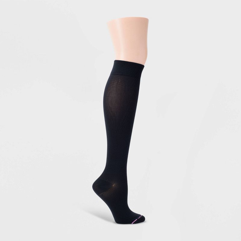 Dr. Motion Women&#39;s Mild Compression 3pk Knee High Socks - Black Patterns 4-10, 6 of 7