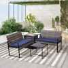 Hrinhom Outdoor Rattan Set,4-Piece Patio Set With Cushions - 2 of 4