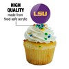 Louisiana State University Primary Logo Cupcake Picks Toppers Decoration Set of 6 - 3 of 4