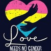 Adult Design By Humans Love Needs No Gender Pride Heart By KangThien T-Shirt - 2 of 2