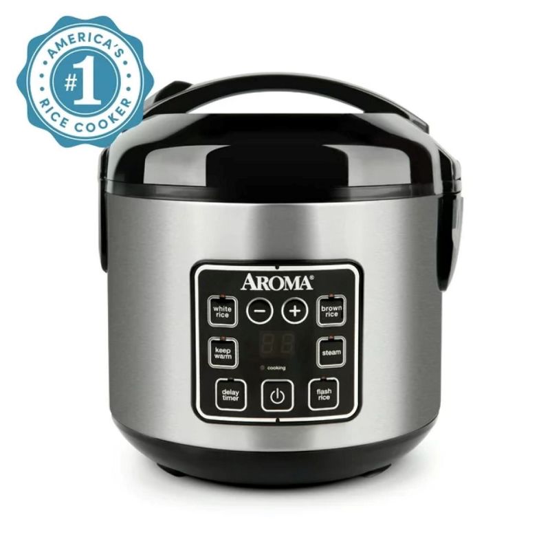 Aroma 8-Cup (Cooked) Rice & Grain Cooker, Steamer, New Bonded Granite Coating Refurbished, 4 of 5