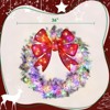 SEVOBAL Wreaths Christmas Bows Decoration Wreath Bow Light Artificial Christmas Wreath with Bow Christmas Decoration, Multicolored, 36"*36"*4" - 4 of 4