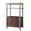 Costway Bakers Rack Microwave Oven Rack Shelves Kitchen Storage Organizer Metal White - 3 of 4