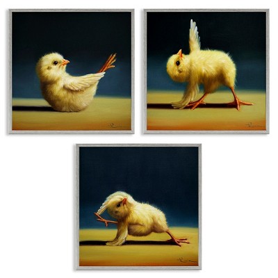 Stupell Industries Yoga Chick Trio Funny Farm Animals, 17" x 17"