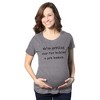 Maternity Were Getting Our Fur Babies A Pet Human Cute Dog Baby Announcement - Crazy Dog Maternity T Shirt - 3 of 4