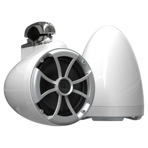 Wet Sounds ICON 8-W FC V2 MINI - White ICON8 - ICON Series 8" Coaxial Tower Speakers, Pair with Stainless Fixed Mini Clamps (pair) - 1 of 4
