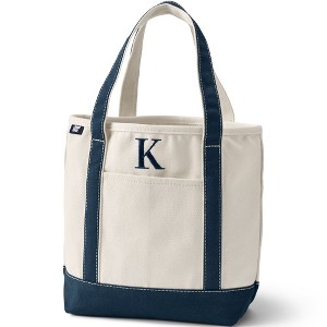 Lands' End Pre-Monogrammed Letter K Canvas Tote Bag - 1 of 3