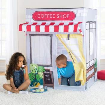 Martha Stewart Kids' Coffee Shop Play Tent: Children's Large Foldable Indoor Pretend Play Playhouse, Toddler Bedroom Tent
