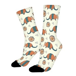Armadillo Pattern Women Printed Crew Socks Funny Funky Socks Soft Polyester Novelty Gifts for Artists Men - 1 of 1