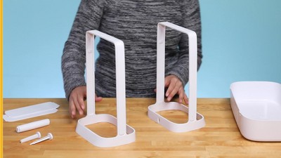 Speckled White Plastic 2-Tier Sink Cleaning Caddy