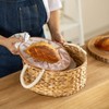 Vintiquewise Handwoven Wicker Bread Basket with Terracotta Warmer & Rope Handles for Home, Ideal for Sourdough, Rolls, Snacks & Baked Goods - 4 of 4