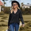 Coolmee Women's Casual Lightweight Hoodies Long Sleeve Drawstring Sweatshirts Loose Pullovers - 3 of 4