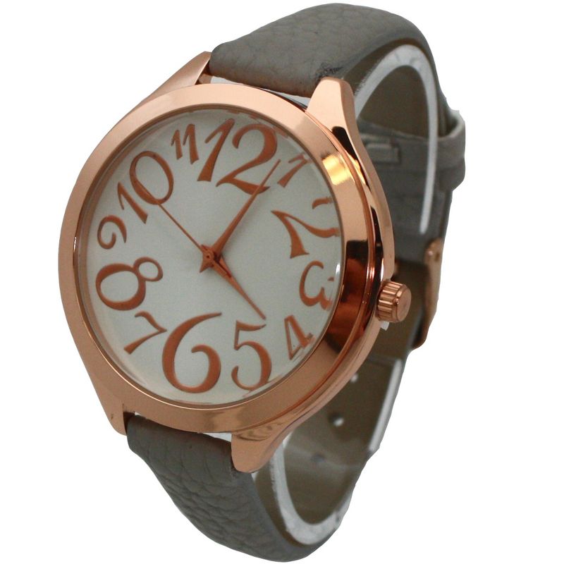 Olivia Pratt Artistic Numeral Leather Strap Watch, 4 of 6