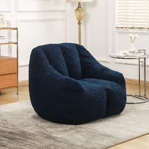 Lyngins Plush Faux Fur Bean Bag Chair, Lazy Chair with Tufted Soft Stuffed Filling, Ergonomic Accent Chair, Single Sofa Chair for Dorm/Apartment, - 1 of 4