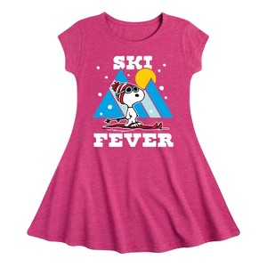 Girls' - Peanuts - Ski Fever Fit & Flair Cap Sleeve Dress - 1 of 2