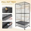 66" Rolling Parrot Cage w/Removable Tray - Large Bird Habitat for Cockatiels, African Greys & Conures | Jaulas para Pájaros Black - 4 of 4