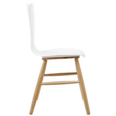 Cascade White Bentwood Dining Side Chair with Tapered Legs