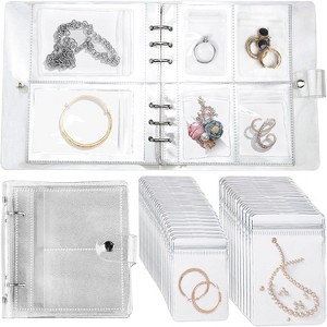 Transparent Anti-Tarnish Jewelry Organizer Book, Detachable Album with Multi-Size Pockets for Travel - 1 of 4