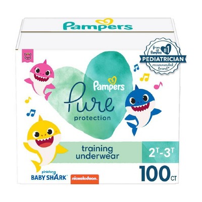 Photo 1 of ***DAMAGE BOX*** Pampers Pure Protection Training Underwear - Baby Shark - Size 2T-3T - 100ct