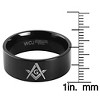 Men's West Coast Jewelry Blackplated Stainless Steel Masonic Ring - image 3 of 3