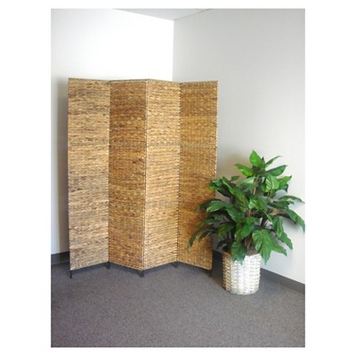 Jakarta Natural Water Hyacinth 4-Panel Folding Screen