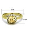 Slickblue Women's Gold-Tone Halo Ring, Square Champagne CZ Center, Clear Accent Stones, Sizes 5 to 10 - 2 of 4