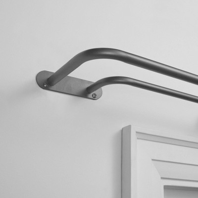Adjustable Black Iron Double Curtain Rod with Wrap Around Design