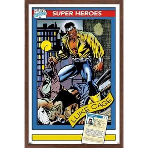 Trends International Marvel Trading Cards - Luke Cage Framed Wall Poster Prints - 1 of 4