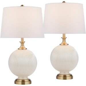 Possini Euro Design Possini Euro Kelly 27" High White Opal Glass Table Lamp Set of 2 - 1 of 4