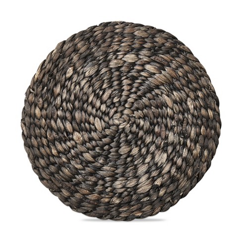 TAG Miley Handwoven Water Hyacinth Round Placemat 15" Black - image 1 of 1