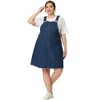 Agnes Orinda Women's Plus Size Denim Overall Zipper Frayed Adjustable Strap Suspender Dresses - 3 of 4