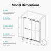 VYNXARIA 56-60 inches W *76 inches H Frameless Double Sliding Soft-Close Shower Door in Chrome, 3/8 inches (10mm) Thick SGCC Tempered Glass Door - 3 of 4