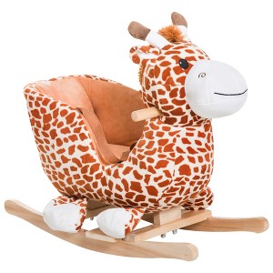 Ruvalino Baby Bouncers and Rockers Toddler Kid Chair Plush Giraffe Rocking Toy for Playroom Living Room, Brown, 23.5"*12.5"*19.8" - 1 of 4