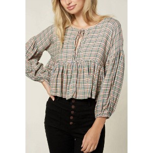 Women's Rosie Plaid Top - O'neill S : Target