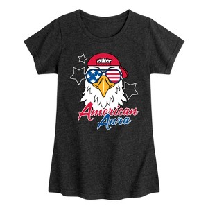 Girls' - Instant Message - American Aura Eagle Fitted Short Sleeve Graphic T-Shirt - 1 of 4