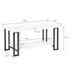 Kumasinova Coffee Table for Living Room,Storage Coffee Table with Marble Tabletop and Shelf,Rectangle Center Table for Dining Room,Resterant - 3 of 4