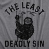 Mens The Least Deadly Sin T Shirt Funny Lazy Sloth Joke Tee For Guys - Crazy Dog Men's T Shirt - 2 of 4