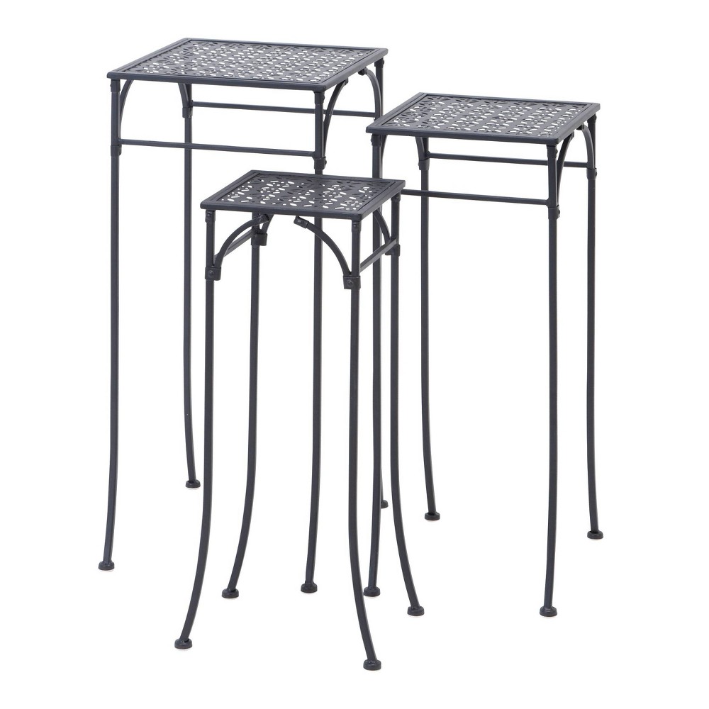 UPC 758647657988 product image for Set of 3 Traditional Iron Rectangular Plant Stands - Olivia & May | upcitemdb.com