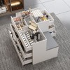 Famapy Shoe Cabinet White Multifunctional Composite 9 Drawer Storage Cabinet Comes with Seat and Cushions - 3 of 4