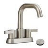MAYEERTY Bathroom Faucet 2 Handles 3 Holes with Pop Up Drain and Water Supply Lines Brushed Nickel - 4 of 4