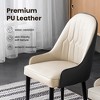 POVISON Contemporary Upholstered Dining Chairs Set of 2, High Back Armchairs, Black - 4 of 4