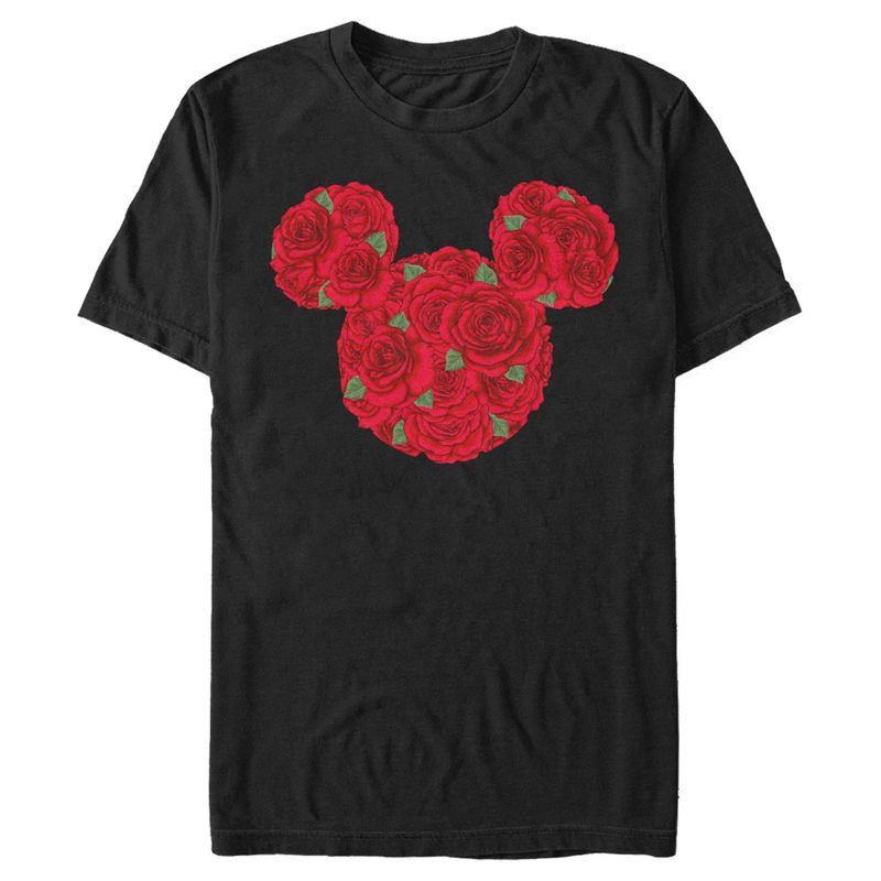 Men's Mickey & Friends Rose Silhouette T-Shirt, 1 of 6