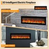 50" Ultra-Thin 3.85" Recessed/Wall Mount Electric Fireplace - 1500W Quiet Heater with Timer & Voice Control - for Bedroom/Living Room/Office - 3 of 4