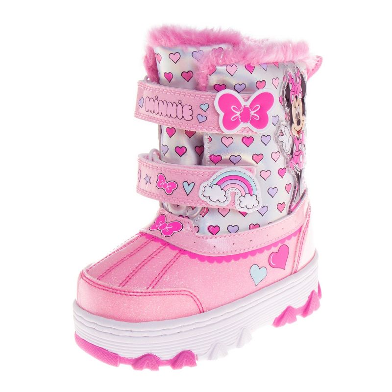 Josmo Kids Girls Minnie Mouse Boots, Water Resistant Snow Boots (Toddler/Little Kid), 1 of 8