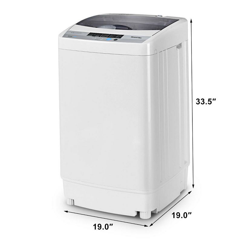 Portable Compact Washing Machine 1.34 Cu.ft Spin Washer Drain Pump 8 Water Level, 4 of 11