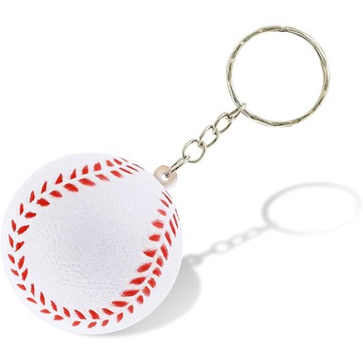 Juvale 30 Pack Baseball Keychain for Party Favors, Mini Foam Balls