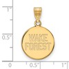 Black Bow Jewelry 10k Yellow Gold Wake Forest Demon Deacons NCAA Medium Pendant - 2 of 3
