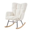 Ridstar Tufted Padded Teddy Fabric Accent Chair with Metal Frame for Living Room-Ivory White - 4 of 4
